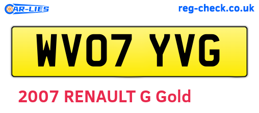 WV07YVG are the vehicle registration plates.