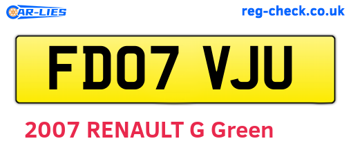 FD07VJU are the vehicle registration plates.
