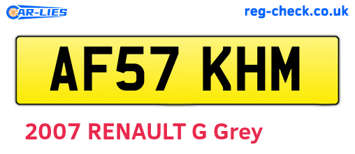 AF57KHM are the vehicle registration plates.