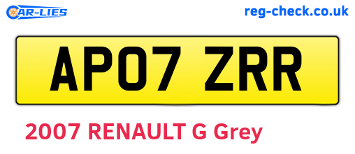 AP07ZRR are the vehicle registration plates.