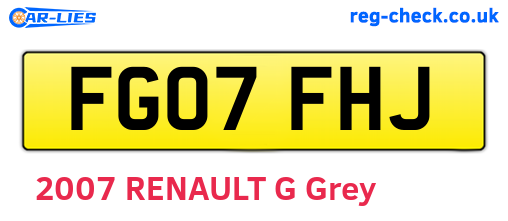 FG07FHJ are the vehicle registration plates.