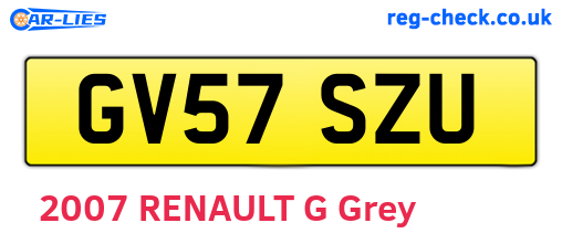 GV57SZU are the vehicle registration plates.