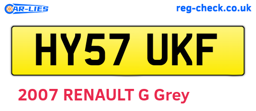 HY57UKF are the vehicle registration plates.
