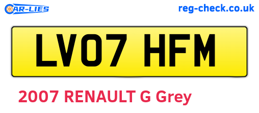 LV07HFM are the vehicle registration plates.
