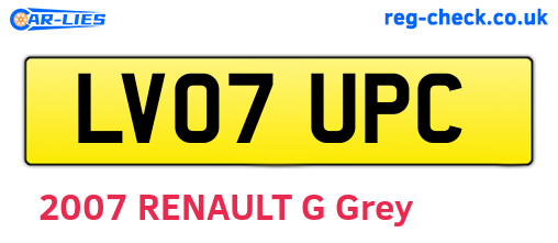 LV07UPC are the vehicle registration plates.