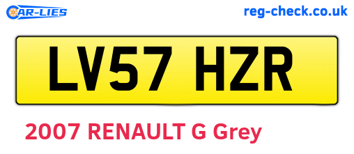 LV57HZR are the vehicle registration plates.