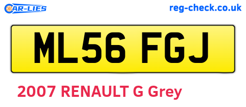 ML56FGJ are the vehicle registration plates.