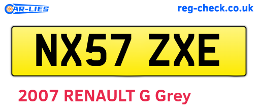 NX57ZXE are the vehicle registration plates.