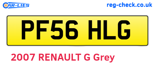 PF56HLG are the vehicle registration plates.