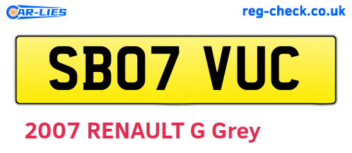 SB07VUC are the vehicle registration plates.