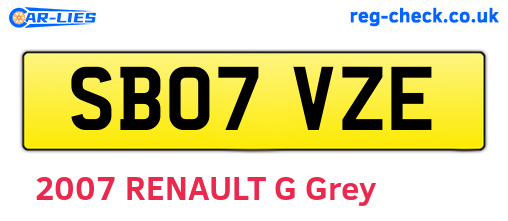 SB07VZE are the vehicle registration plates.