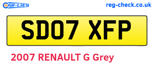 SD07XFP are the vehicle registration plates.