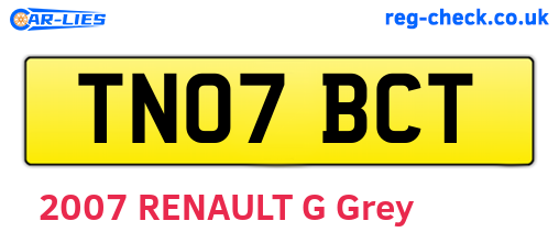 TN07BCT are the vehicle registration plates.