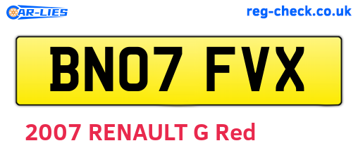 BN07FVX are the vehicle registration plates.