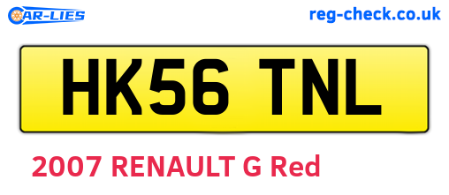 HK56TNL are the vehicle registration plates.