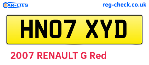 HN07XYD are the vehicle registration plates.