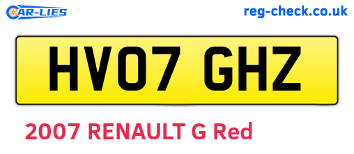 HV07GHZ are the vehicle registration plates.