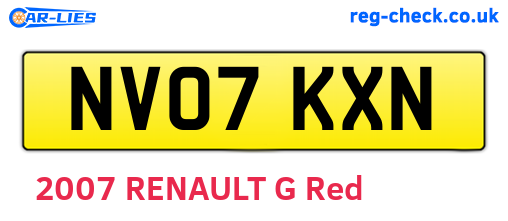 NV07KXN are the vehicle registration plates.