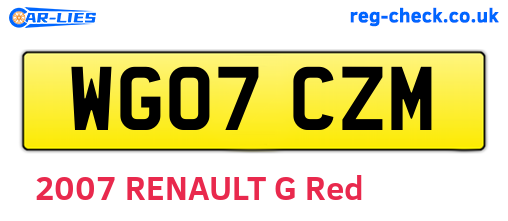 WG07CZM are the vehicle registration plates.