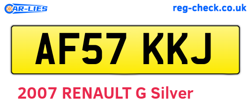 AF57KKJ are the vehicle registration plates.