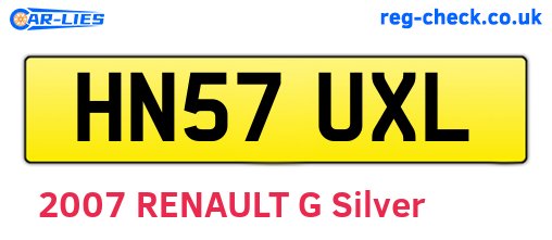 HN57UXL are the vehicle registration plates.
