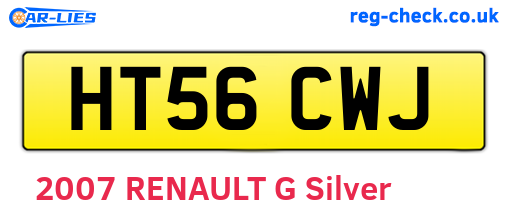 HT56CWJ are the vehicle registration plates.