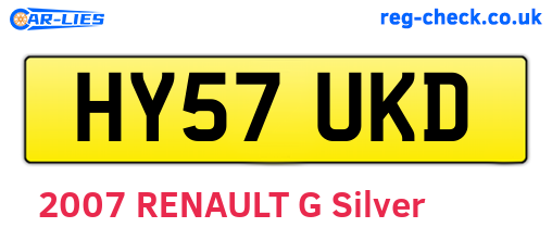 HY57UKD are the vehicle registration plates.