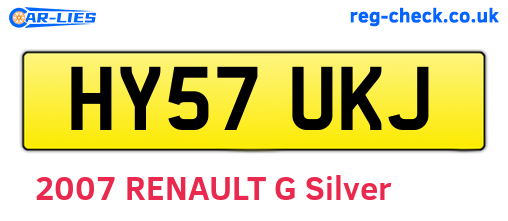 HY57UKJ are the vehicle registration plates.