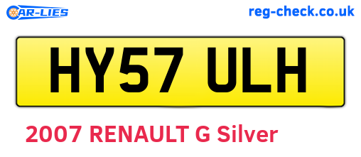 HY57ULH are the vehicle registration plates.