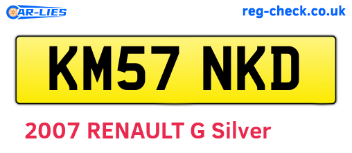 KM57NKD are the vehicle registration plates.