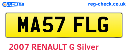 MA57FLG are the vehicle registration plates.