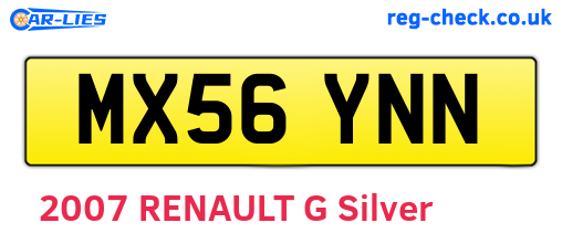 MX56YNN are the vehicle registration plates.