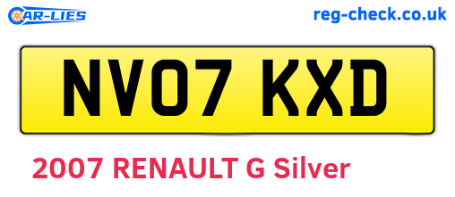 NV07KXD are the vehicle registration plates.