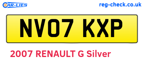 NV07KXP are the vehicle registration plates.
