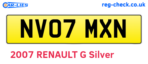 NV07MXN are the vehicle registration plates.