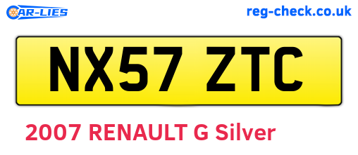NX57ZTC are the vehicle registration plates.