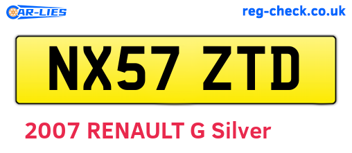 NX57ZTD are the vehicle registration plates.