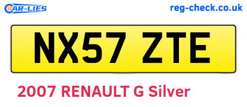 NX57ZTE are the vehicle registration plates.