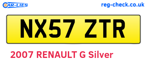 NX57ZTR are the vehicle registration plates.