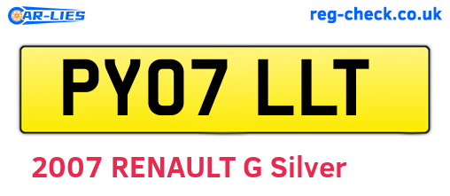 PY07LLT are the vehicle registration plates.