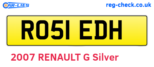 RO51EDH are the vehicle registration plates.