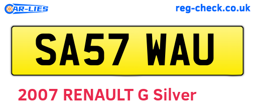 SA57WAU are the vehicle registration plates.