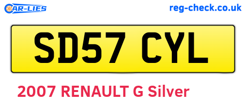 SD57CYL are the vehicle registration plates.