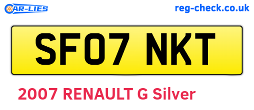 SF07NKT are the vehicle registration plates.