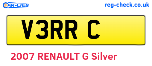 V3RRC are the vehicle registration plates.
