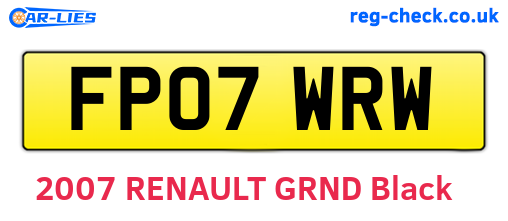 FP07WRW are the vehicle registration plates.