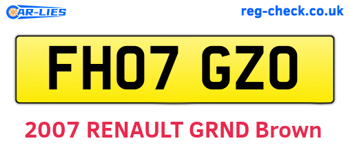 FH07GZO are the vehicle registration plates.