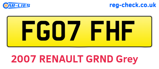 FG07FHF are the vehicle registration plates.