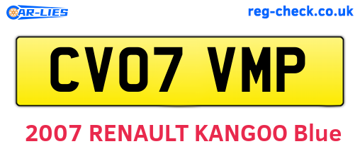 CV07VMP are the vehicle registration plates.