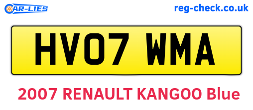 HV07WMA are the vehicle registration plates.